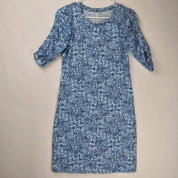 Lilly Pulitzer Dress Blue Blooming Together Flowers Size XS - Picture 1 of 9